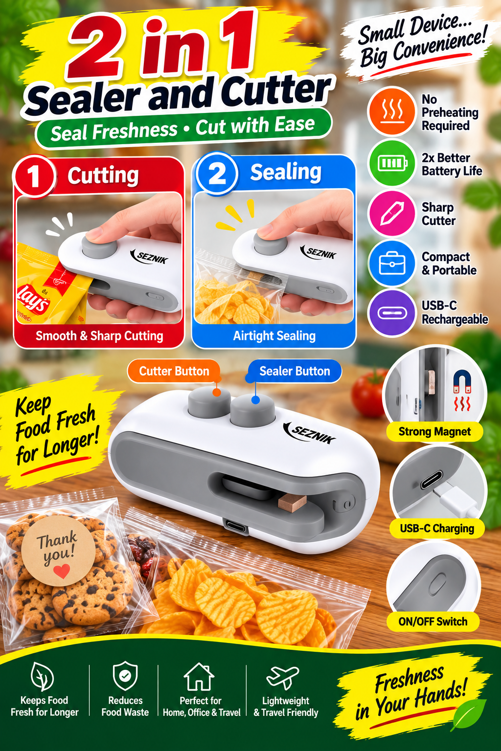 Mini Portable Heat Sealing Machine for Food Packets - Image 2