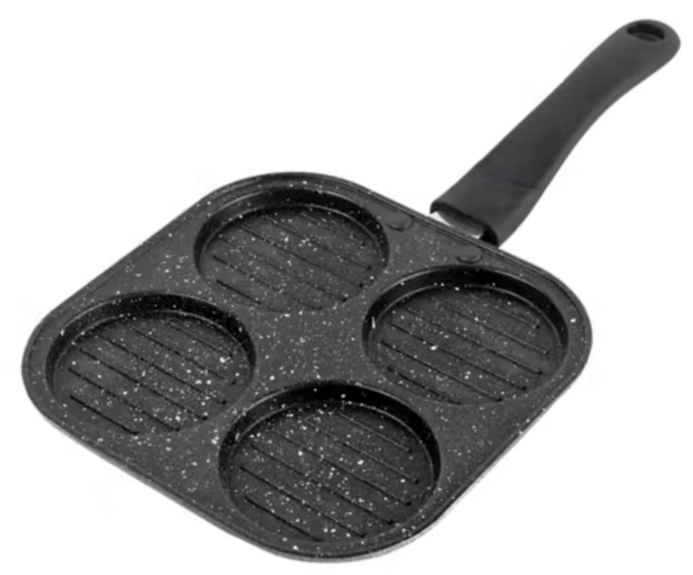 4-in-1 Mini Pancake Maker | Non-Stick Aluminium Tawa for Mini Pancakes, Egg Bullseye, Crepes, Uttapam & Snacks | 19.5 CM - Image 3